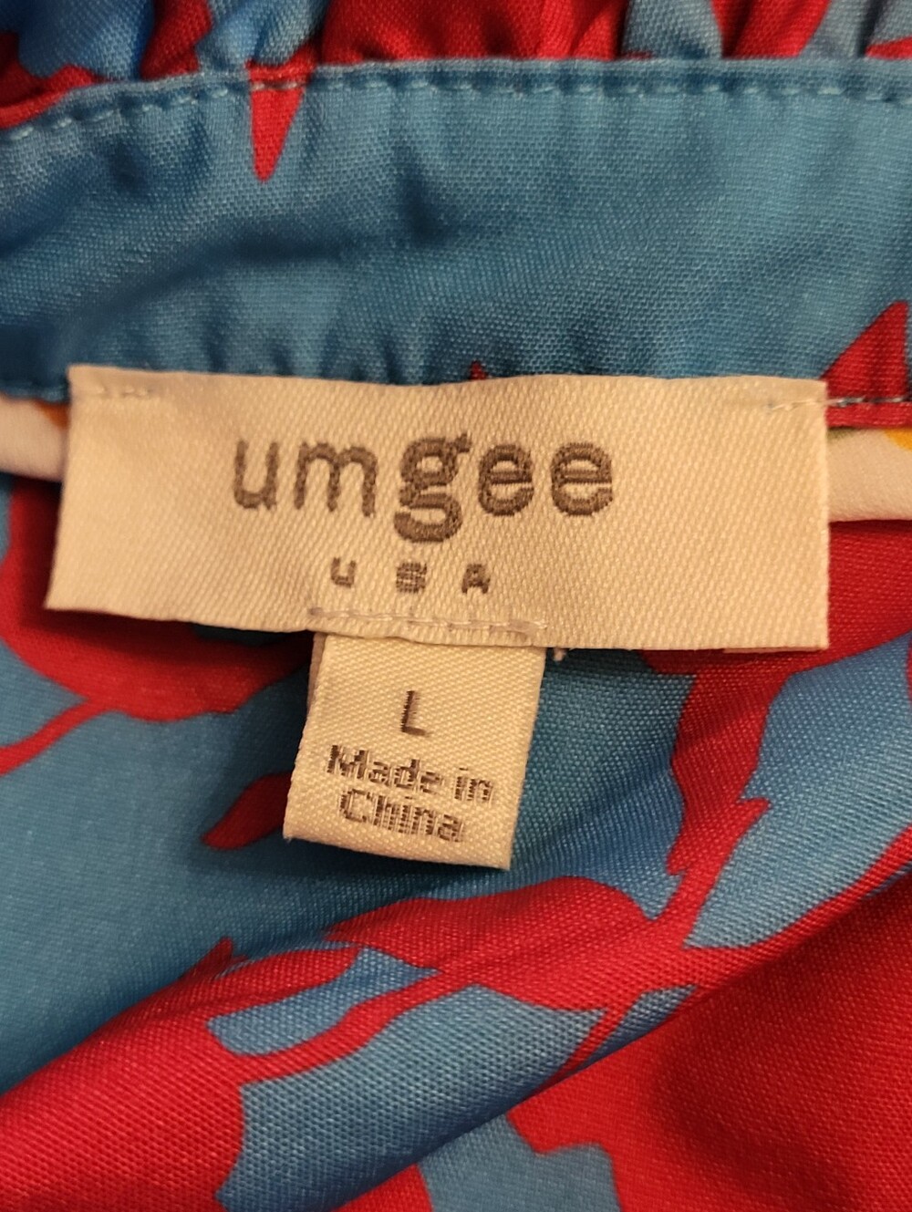 Umgee Large Blue/Red Peasant Blouse - Picture 8 of 8